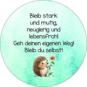 Buttonvorlage: Igel lebensfroh
