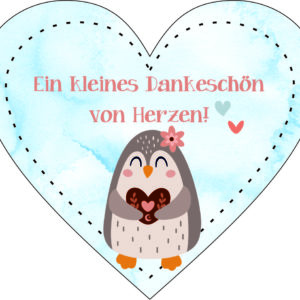Anhänger/Aufkleber Herz: Kleines Dankeschön