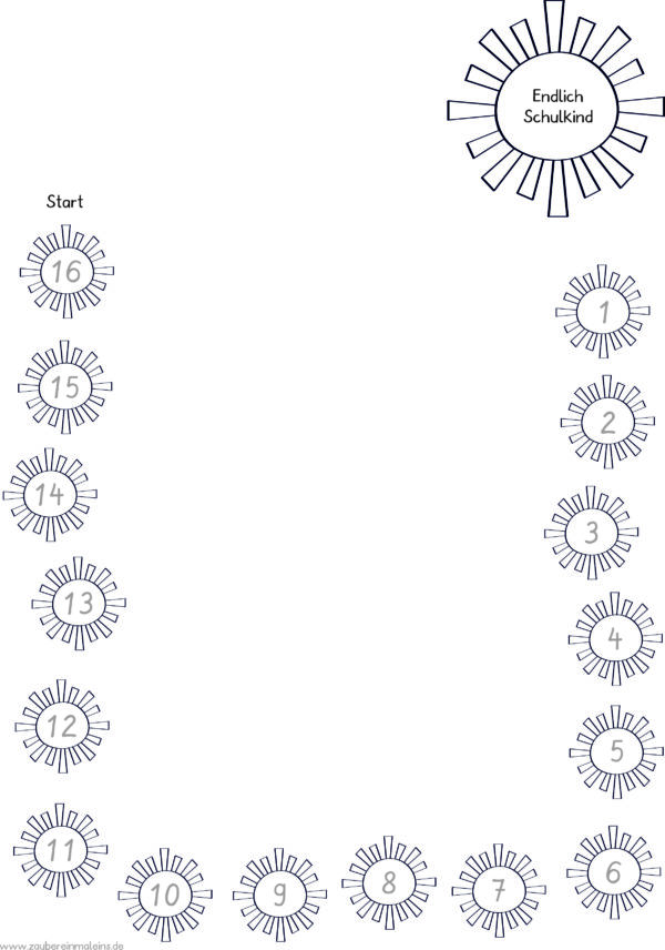 Briefvorlage Countdown Schulanfang: Sonne