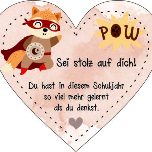 Anhänger/Aufkleber Herz: Sei stolz auf dich!