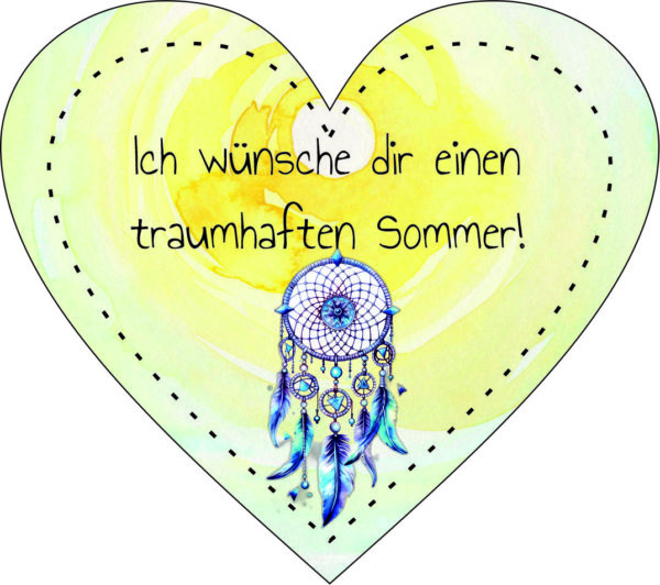 Anhänger/Aufkleber Herz: Traumfänger