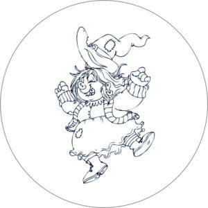 Buttonvorlage zum Ausmalen: Witschi Wummelspeck