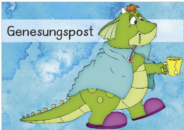 Schild: Krankenpost/Genesungspost mit Konstantin