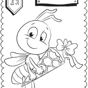 Schultüten - Ausmalbild zur Einschulung: Biene