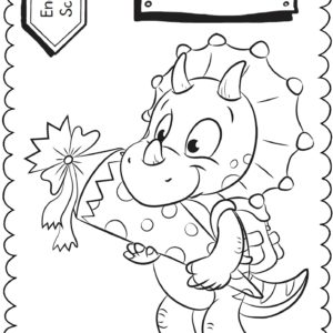 Schultüten - Ausmalbild zur Einschulung: Dinosaurier