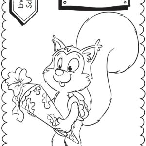 Schultüten - Ausmalbild zur Einschulung: Eichhörnchen