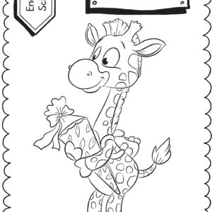 Schultüten - Ausmalbild zur Einschulung: Giraffe