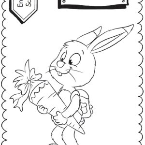 Schultüten - Ausmalbild zur Einschulung: Hase