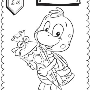 Schultüten - Ausmalbild zur Einschulung: Schildkröte