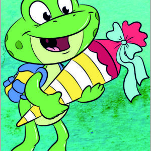 Lesezeichen: Einschulung Frosch - plottbar