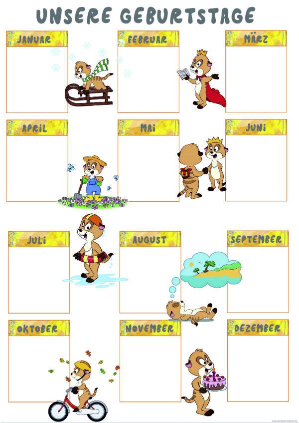 Geburtstagskalender Erdmännchen