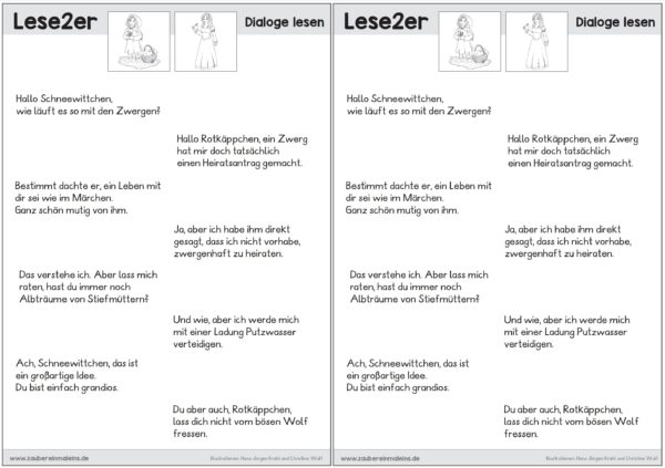 Lese2er Teil 1 - 10 kurze Lesedialoge