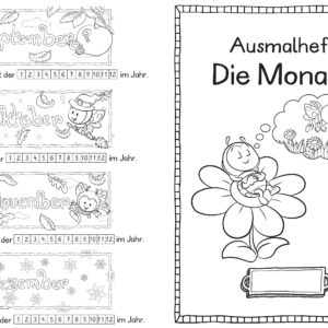 Ausmalheft "Die Monate" - Marienkäfer
