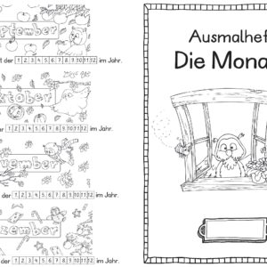 Ausmalheft "Die Monate" - Eule