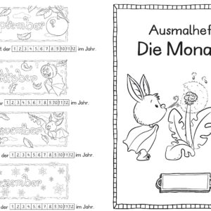 Ausmalheft "Die Monate" - Fledermaus
