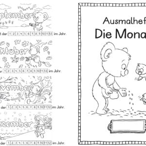 Ausmalheft "Die Monate" - Koala