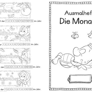 Ausmalheft "Die Monate" - Schildkröte