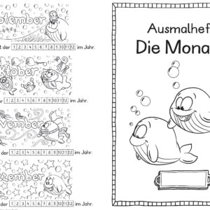 Ausmalheft "Die Monate" - Wal