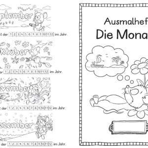 Ausmalheft "Die Monate" - Maus