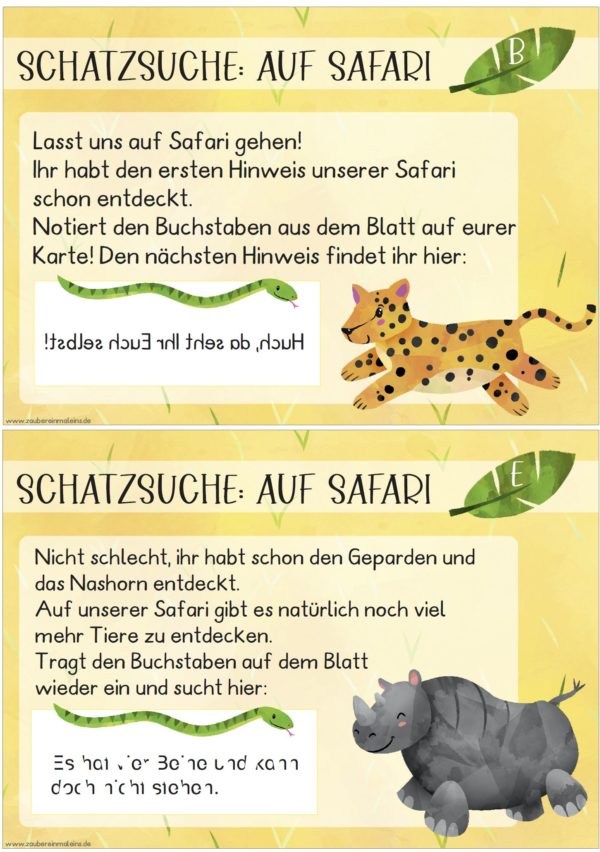 Schatzsuche: Auf Safari