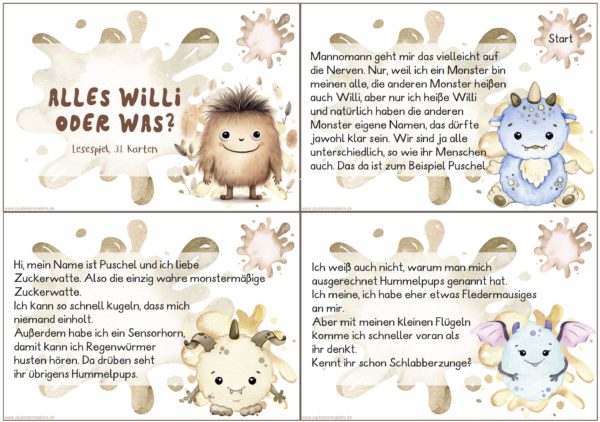 Lesespiel: Alles Willi oder was?