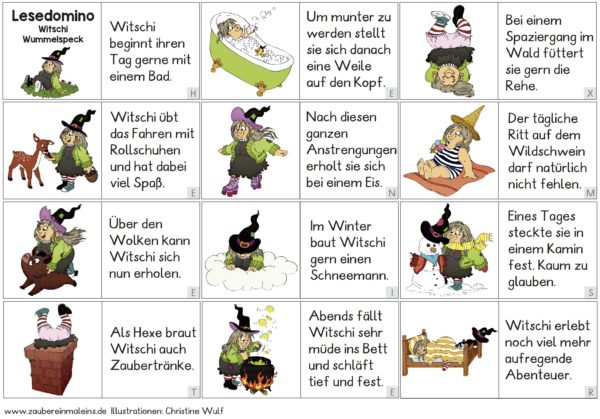 Lesedomino analog und digital: Witschi Wummelspeck