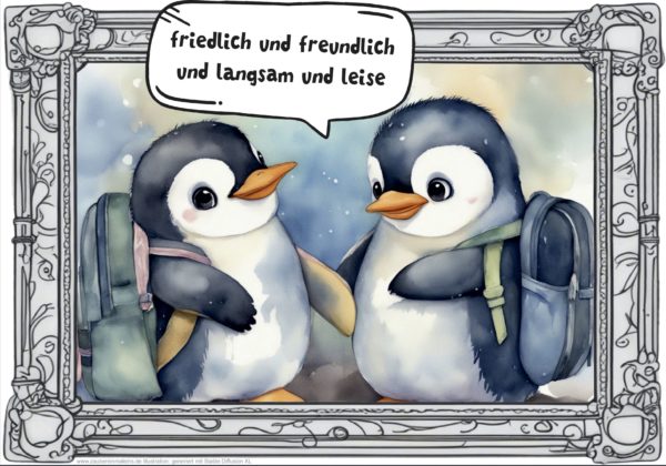 Friedlich und freundlich, langsam und leise - Aushang