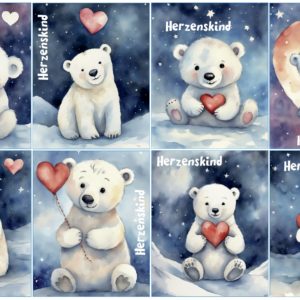 Kärtchen: Eisbär Herzenskind