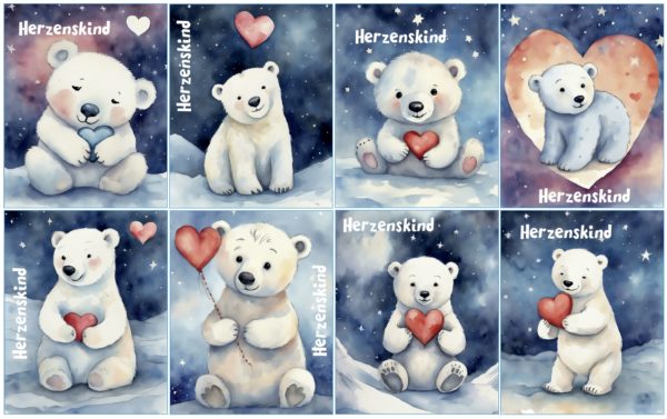 Kärtchen: Eisbär Herzenskind