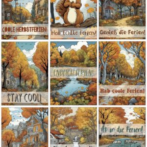 Feriengruß Herbst - coole Kärtchen