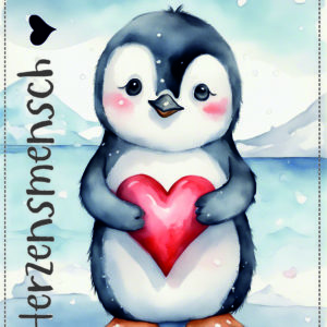 Kärtchen Herzensmensch mit Pinguin