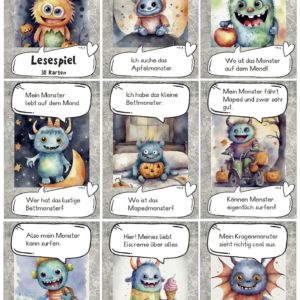 Lesespiel: Monsterchen