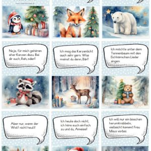 Lesespiel: Tierische Weihnachten
