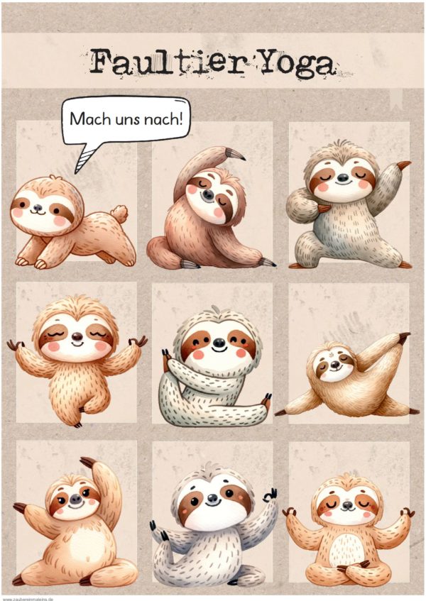 Faultier Yoga - Plakat