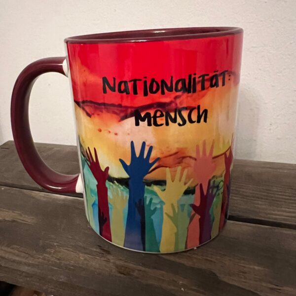 Keramiktasse Hochglanz: Mensch