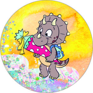 Buttonvorlage: Einschulung Dinosaurier