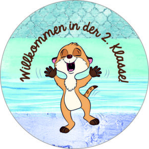 Buttonvorlage: Willkommen in der 2. Klasse! - Erdmännchen