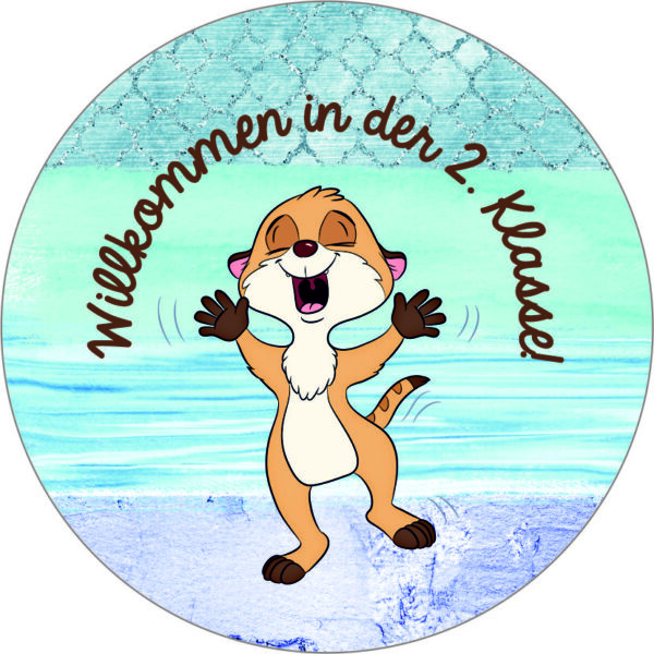 Buttonvorlage: Willkommen in der 2. Klasse! - Erdmännchen