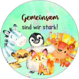 Buttonvorlage: Gemeinsam sind wir stark!
