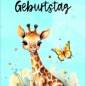 Kärtchen: Geburtstagskarte Giraffe