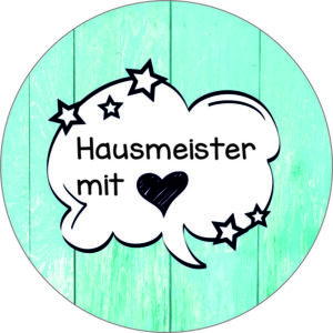 Buttonvorlage: Hausmeister mit Herz
