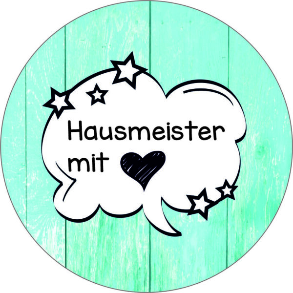 Buttonvorlage: Hausmeister mit Herz