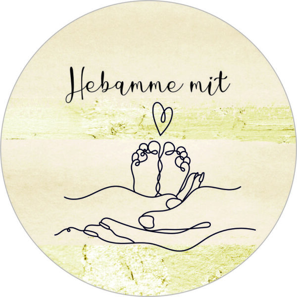 Buttonvorlage: Hebamme mit Herz