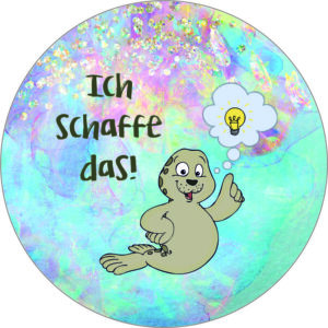 Buttonvorlage: Ich schaffe das! - Seehund