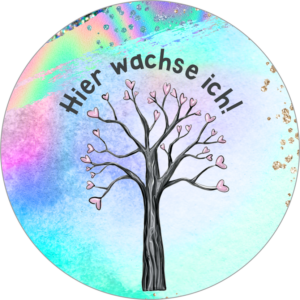 Buttonvorlage: Hier wachse ich!