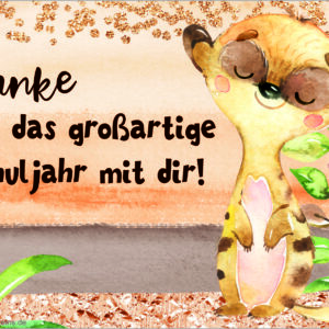 Kärtchen: Erdmännchen - großartiges Schuljahr