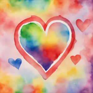 122 Stable Diffusion XL Illustrationen: Regenbogen Herz