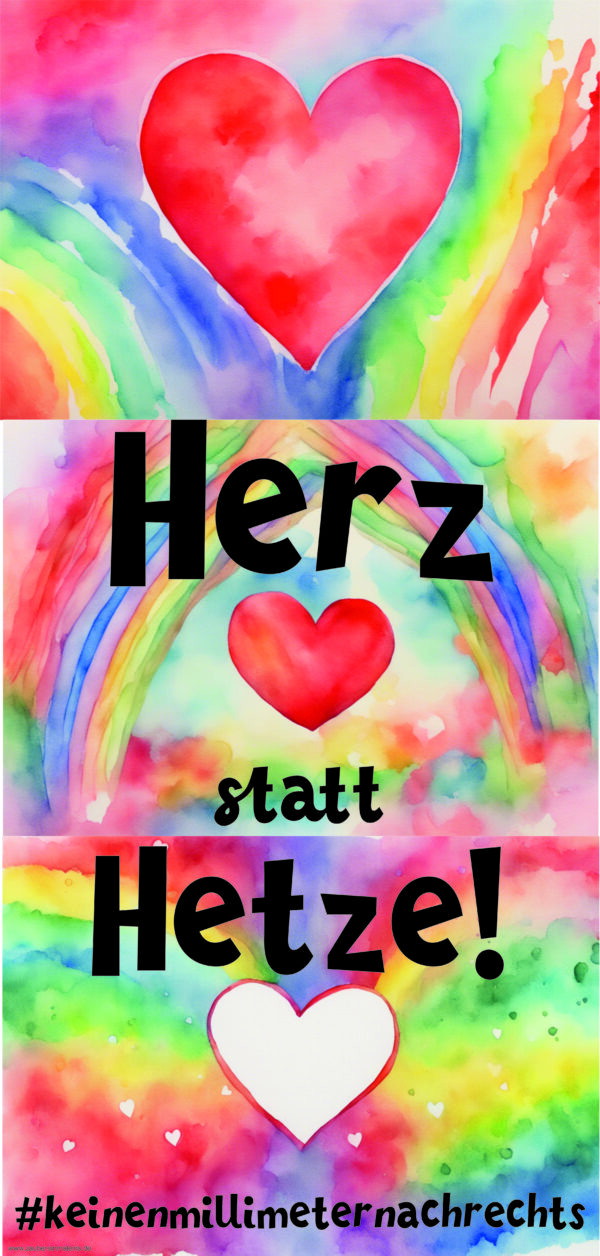 Plakat: Herz statt Hetze