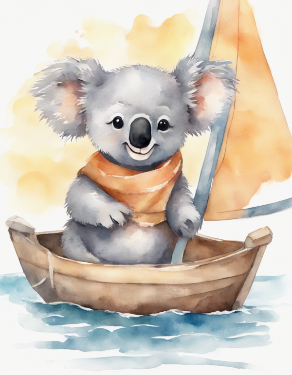 8 Stable Diffusion XL Illustrationen: Koala segelt