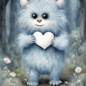 206 Stable Diffusion XL Illustrationen: Blaue Wald-Monsterchen